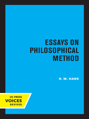 cover image of Essays on Philosophical Method